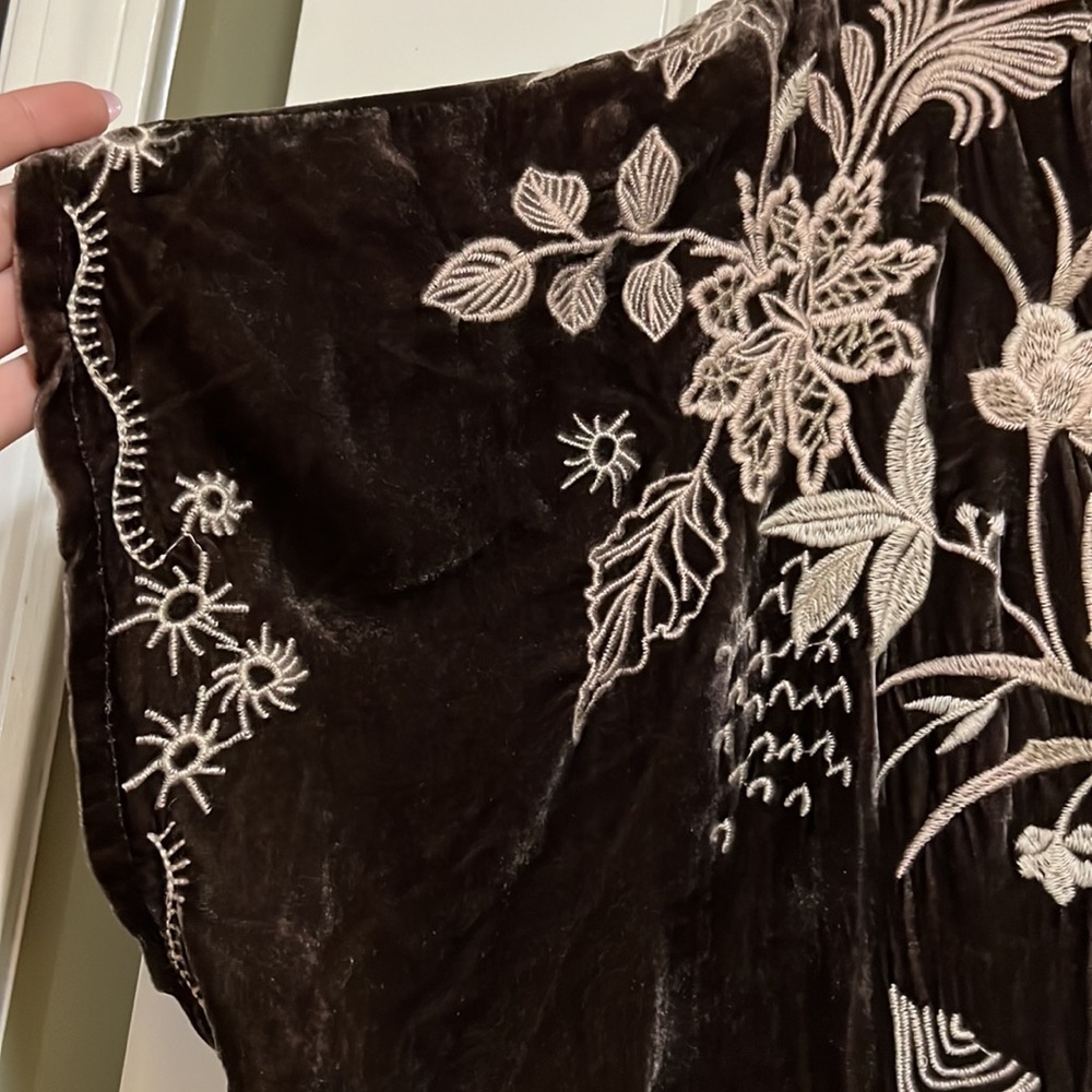 Sold Johnny Was Maree Velvet Effortless Kaftan - Size Large velvet velour brown - Picture 9 of 9